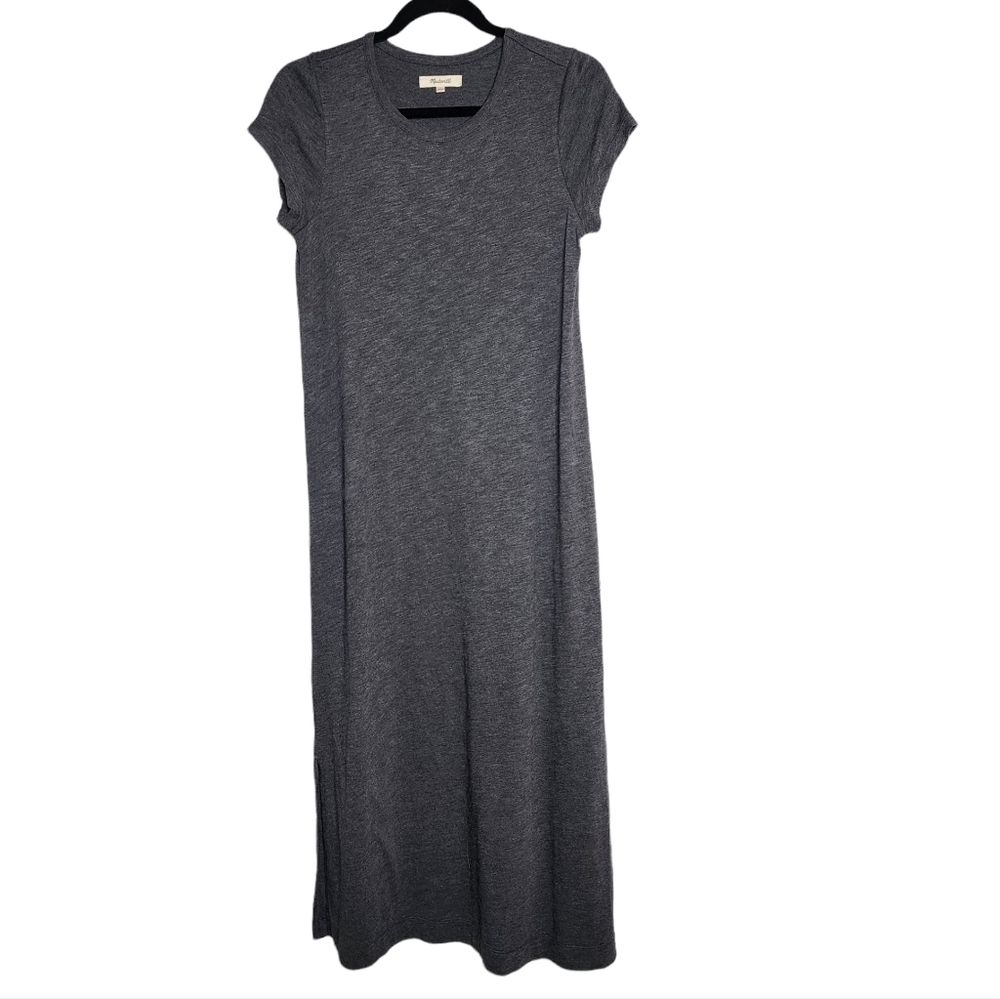 Madewell Relaxed Grey Midi Tee Dress Size Small Tri Blend Jersey - Picture 2 of 11